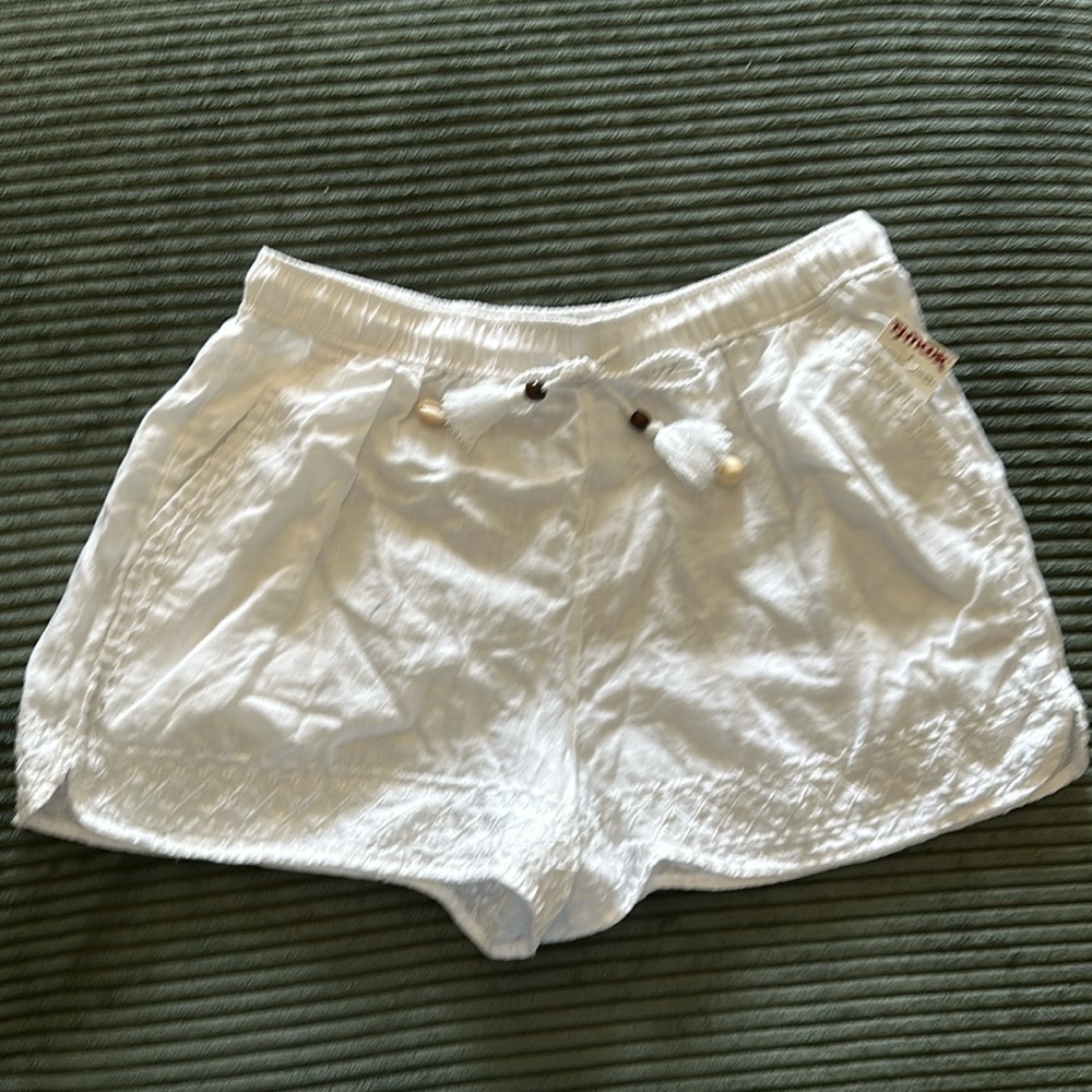 Rachel Zoe white linen shorts